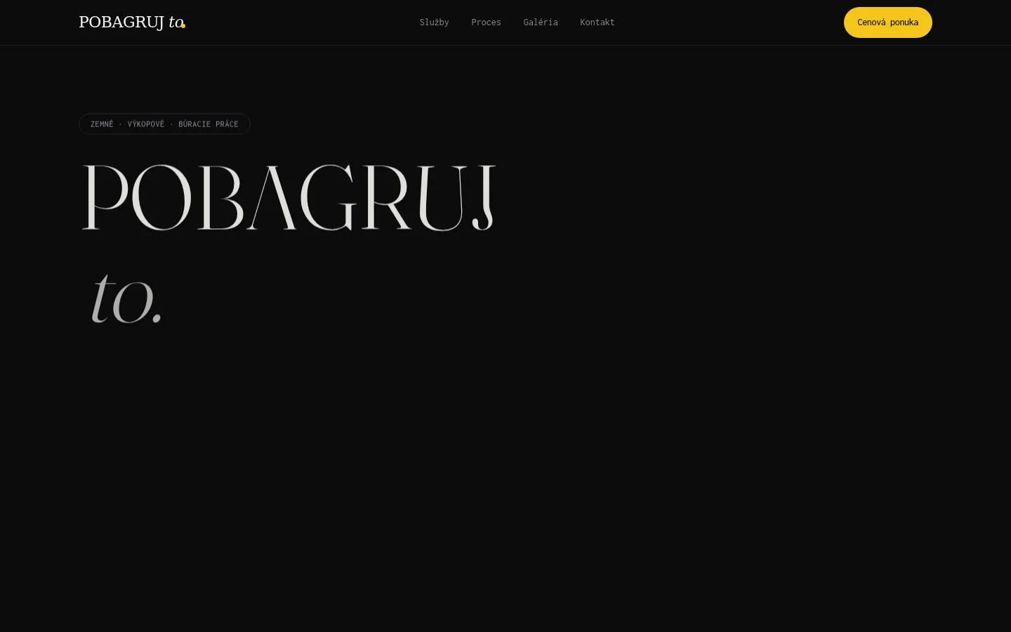 Pobagruj to — Premium Construction Brand Landing Page